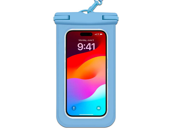 Funda Protectora contra Agua Tekku, Colgante, Sumergible, Universal, Color Azul.