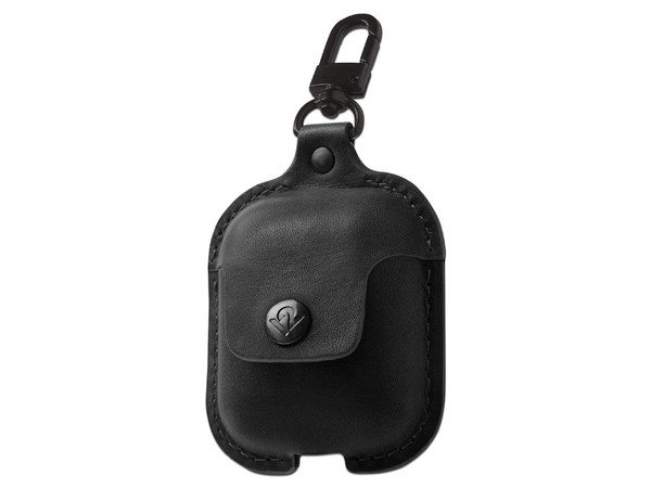 Funda Protectora Twelve South para AirPods, Material de Cuero, Color Negro.