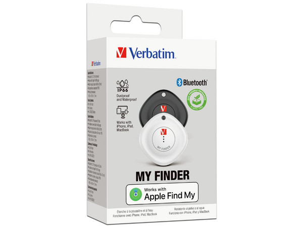 Localizador Bluetooth Verbatim MyFinder Duo Pack 32131, incluye 2 localizadores (Negro y Blanco), conexión Bluetooth