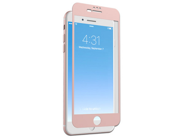 Mica protectora de pantalla Zagg Invisble Shield Glass + luxe para iPhone 7 plus y 8 plus. Color Rosa.