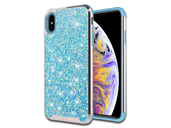 Funda ZIZO Diamond para iPhone Xs MAX. Color Celeste.