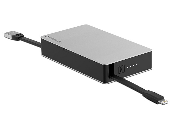 Batería portátil recargable Mophie Powerstation Plus 3X con conector lightning.