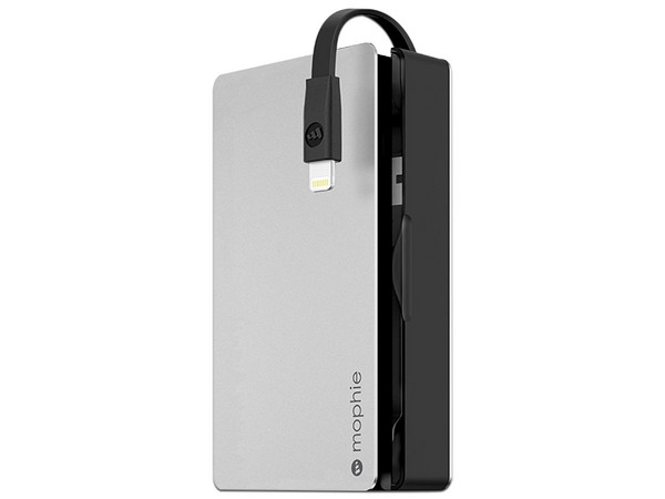 Batería portátil recargable Mophie Powerstation Plus 3X con conector lightning.
