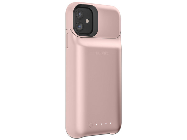 Funda Protectora con Power Bank Mophie Juice 401004518 de 2000 mAh, USB-C, Qi, para iPhone 11. Color Rosa.