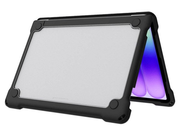 Protector de Uso Rudo BRobotix 6008744, Compatible con Macbook Neo A18. Color Transparente con Bordes Negros.