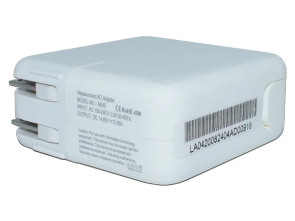 Adaptador de Corriente Genérico MagSafe 2 de 45W para MacBook. Color Blanco.