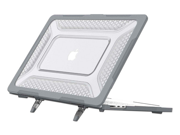 Funda TEKKU TK-02-016-002-08 para MacBook Air 15 (A2941) (A3114), Uso Rudo, Color Gris.