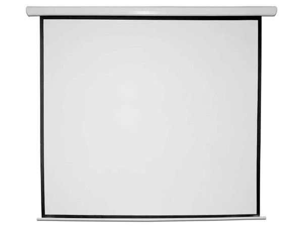Pantalla para proyector Multimedia Screens de 100 pulgadas, Formato 1:1, motorizada. Color Blanco.