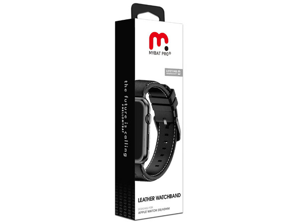 Correa de Piel MyBat RAPWH40BAN251, Compatible con AppleWatch de 42mm. Color Negro.