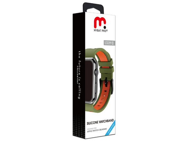 Correa de Silicon MyBat RAPWH40BAN264, Compatible con AppleWatch de 42mm. Color Verde.