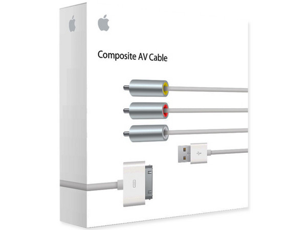 Cable Apple de AV compuesto para iPhone, iPod y iPad.