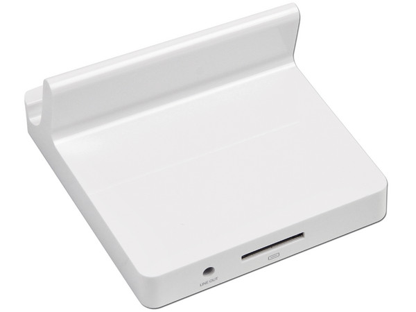 Base dock para el iPad 2 de Apple. Carga, sincroniza y cuenta con salida de audio