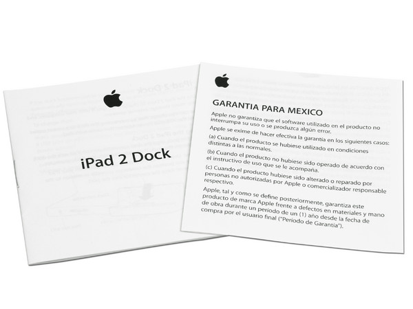 Base dock para el iPad 2 de Apple. Carga, sincroniza y cuenta con salida de audio