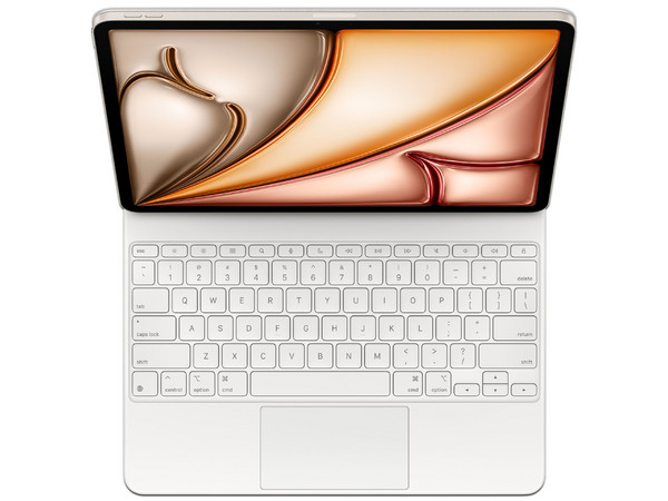 Teclado Apple Magic Keyboard para iPad Air de 11 pulgadas (M3), Color Blanco. Versión en Inglés.
