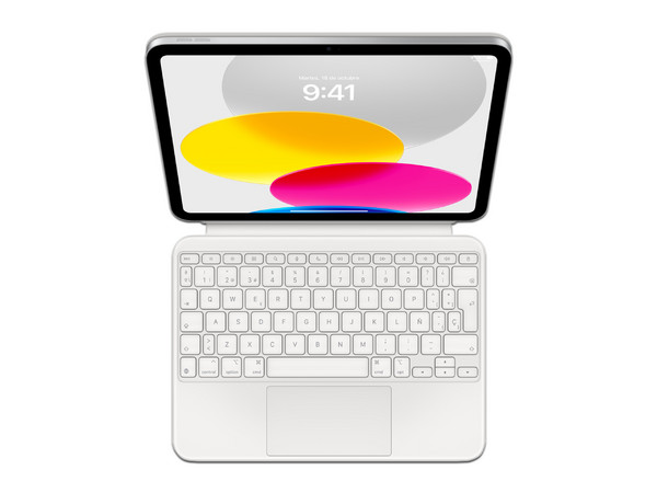 Teclado Apple Magic Keyboard Folio para iPad de Décima Generación, Español España. Color Blanco.
