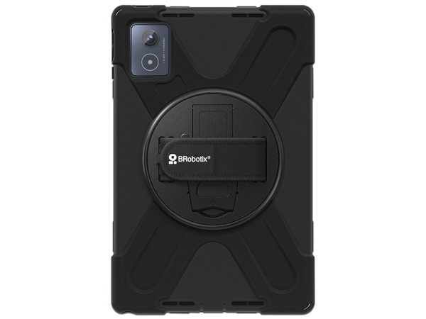 Funda De Uso Rudo BRobotix para Lenovo Tab K11 Plus con Giro y Correa, Con Mica. Color Negro.