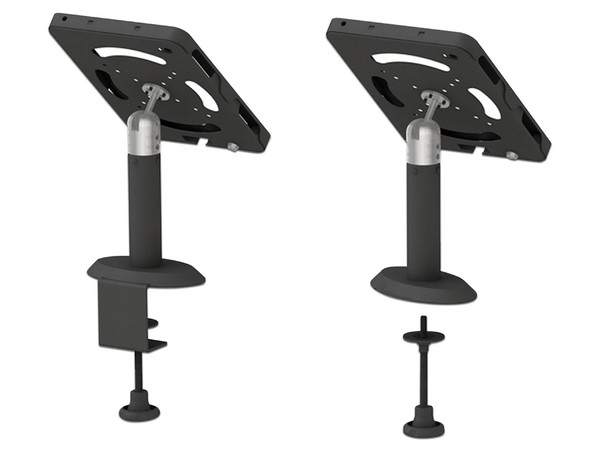 Soporte Para Mesa BRobotix 406474, Antirrobo, Compatible con iPad de hasta 10 y 11 generación, Gira 360 grados, Color Negro.