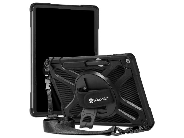 Funda de Uso Rudo BRobotix 406948 Compatible con Surface Pro 12 con Giro 360 Grados, Protección Reforzada, Diseño Ergonómico, Color Negro.