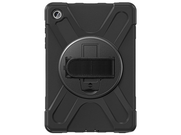 Funda Brobotix de uso rudo para Samsung A9+ con giro y correa. Color Negro.