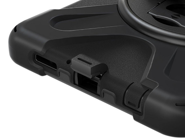 Funda Brobotix de uso rudo para Samsung A9+ con giro y correa. Color Negro.