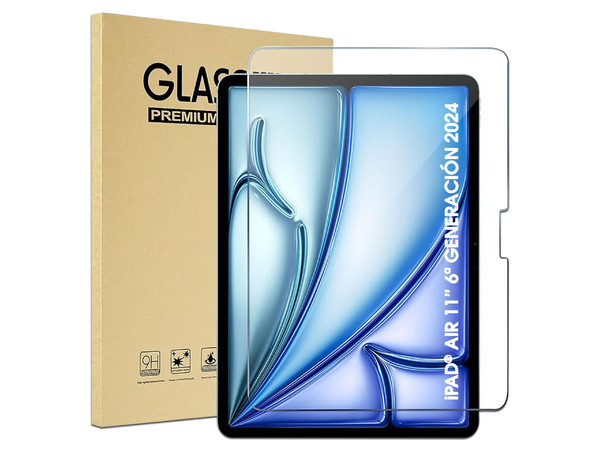 Mica Protectora Brobotix Cristal Templado para iPad Air 6 Generación 11, Antirrayones y Anti-Huellas, Color Transparente.
