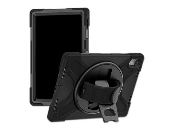 Funda de uso rudo Brobotix con correa y giro 360 para Lenovo K11 TB-330XUP / TB-330FU. Color Negro