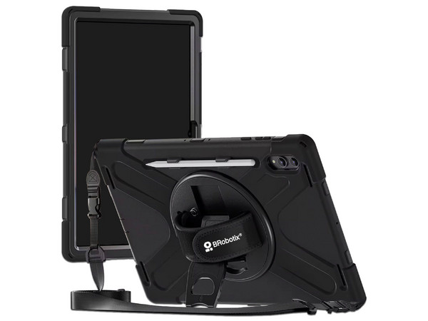 Funda Protectora de Uso Rudo BRobotix 6008034, Con correa, Giro de 360 Grados, Compatible Con Samsung Galaxy S11. Color Negro.