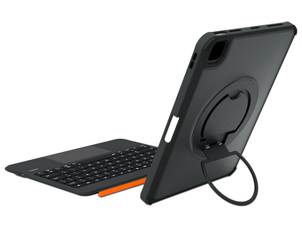 Funda con Teclado BRobotix 6009109 para iPad A16 Gen 11, Magnética, Rotación de 360 Grados, Ranura para Lápiz. Color Negro. (Versión en Español).