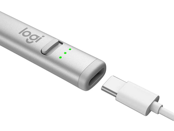 Lápiz Digital Logitech Crayon para iPad con batería recargable y tecnología inalámbrica, 20g, USB-C. Color Gris.