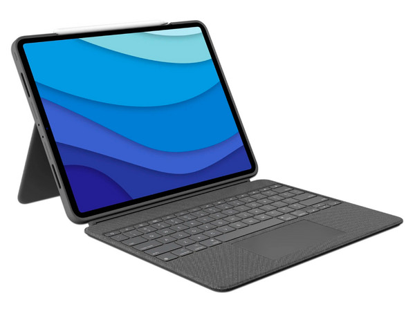 Funda Logitech Combo Touch con Teclado y Touch Pad para iPad Pro hasta 3ra generación. Color Gris.