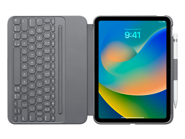 Funda con teclado Logitech Slim Folio, para iPad de 10ma generación.