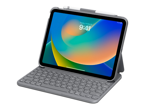 Funda con teclado Logitech Slim Folio, para iPad de 10ma generación.