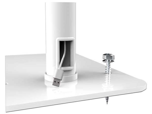 Soporte de Escritorio Manhattan para Tablet, Antirrobo. Color Blanco.