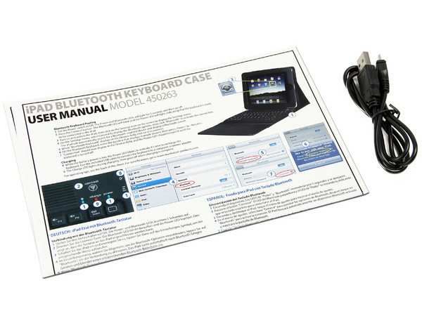 Funda Manhattan para iPad 2 con Teclado Bluetooth. Color Negra