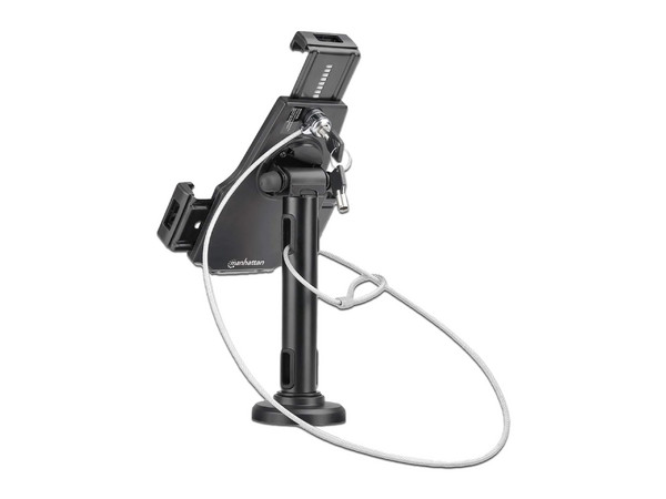 Soporte para Tablet 2 en 1 Manhattan, Soporta hasta 10.5 Pulgadas, Color Gris.