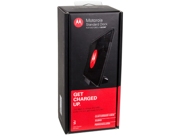 Base dock estándar para el Xoom de Motorola con cargador y salida de audio. 