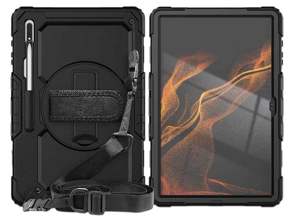 Funda Protectora de Uso rudo TEKKU StrapB para Samsung Tab S8 ULTRA de 14.6