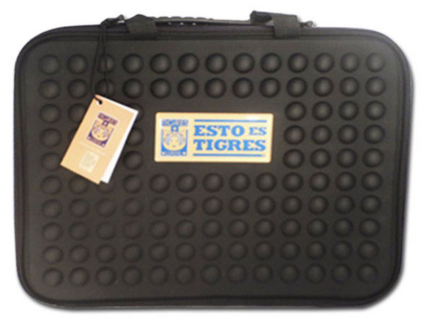 Funda antigolpes Voltoch Tigres Oficial para laptop de hasta 15''. Logo Amarillo.