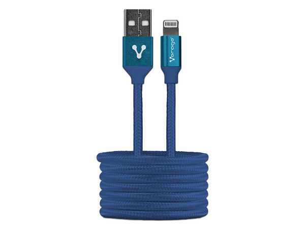 Cable Lightning de 8 Pin a USB A 2.0 para iPod, iPhone y iPad, 1m. Color Azul