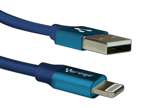 Cable Lightning de 8 Pin a USB A 2.0 para iPod, iPhone y iPad, 1m. Color Azul