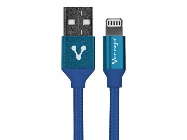Cable Lightning de 8 Pin a USB A 2.0 para iPod, iPhone y iPad, 1m. Color Azul