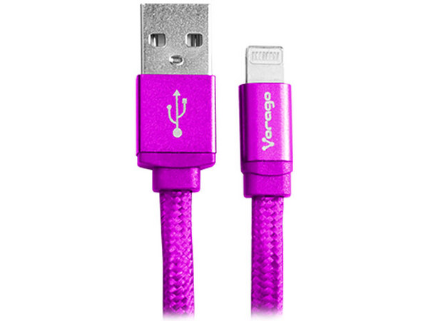 Cable Lightning de 8 Pin a USB A 2.0 para iPod, iPhone y iPad, 1m. Color Rosa.