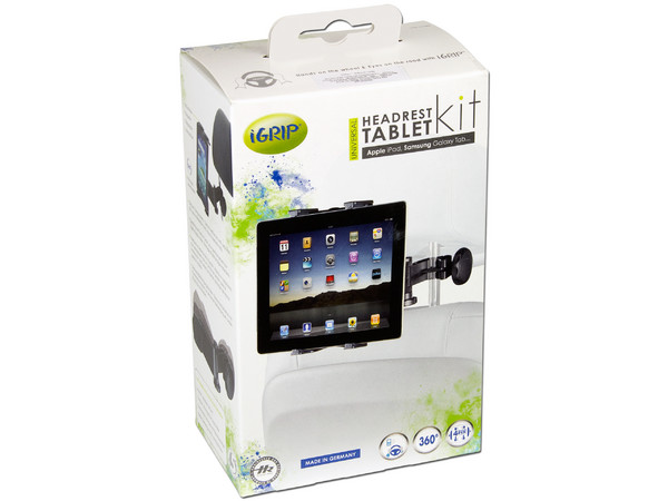 Soporte iGrip para Tablet con montaje en reposacabezas del asiento del automóvil.