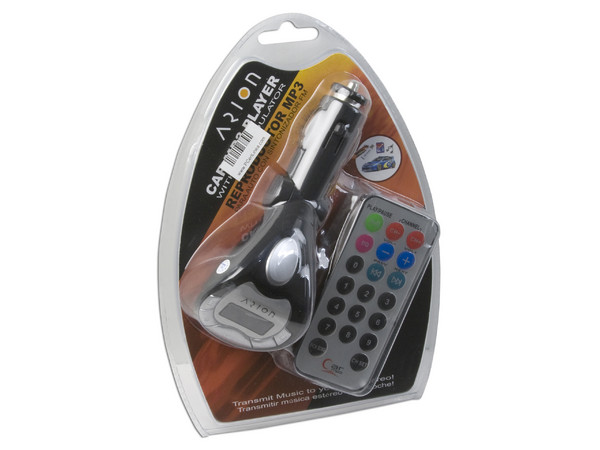 Transmisor de FM para Automóvil ARION con entrada USB y SD/MMC, incluye Control Remoto
