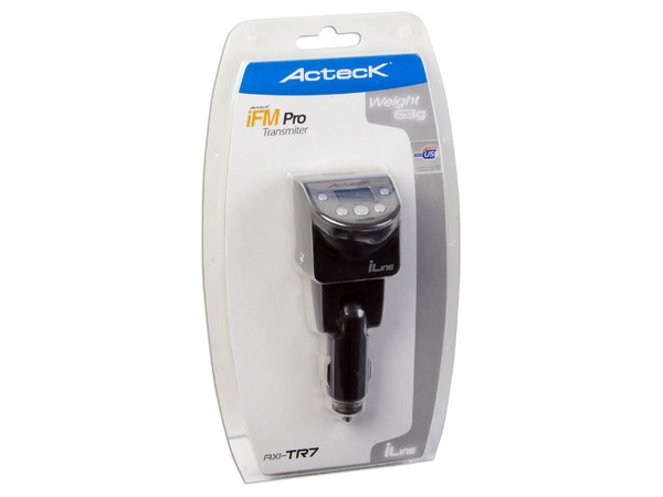 iFM PRO Acteck Transmisor Digital FM para Auto (compatible con iPod). Color Negro