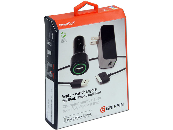 PowerDuo Griffin combina el cargador AC de PowerBlock y el cargador de coche PowerJolt con 2 amp, carga tu iPad, iPhone o iPod