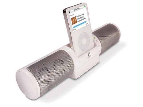Bocinas portátiles Logitech mm32 para iPod, Color Blancas