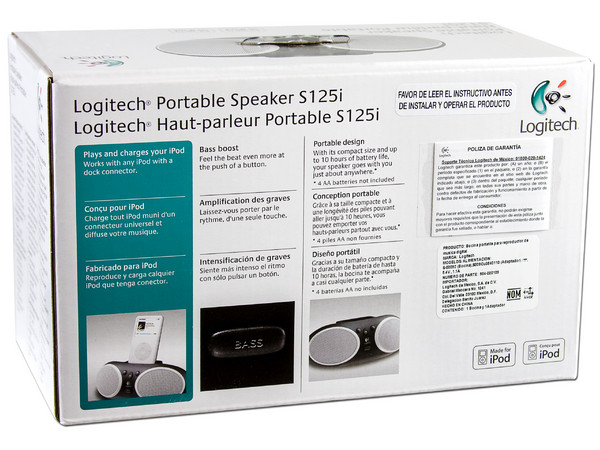 Bocinas Logitech Portables S125i para iPod. Color Negras
