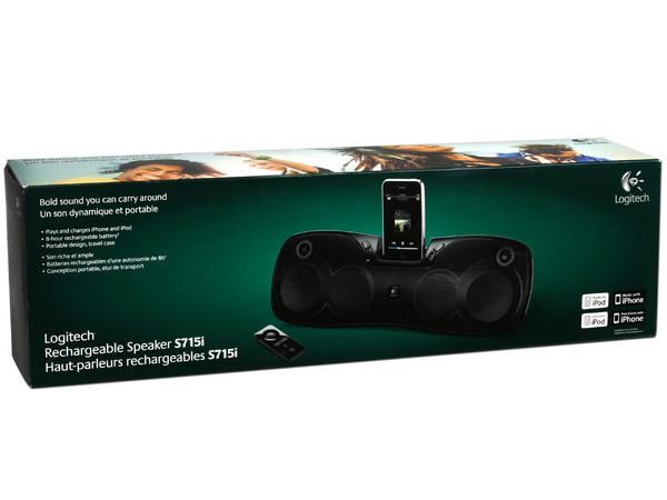 Bocinas Logitech Portables recargables S715i para iPod/iPhone. Color Negras