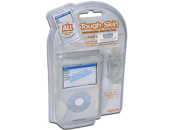 Funda toughskin Clear para iPod-video de 30 y 60GB con Clip y Protector de Pantalla.
